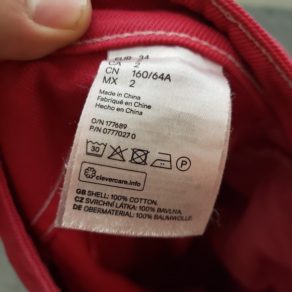 H&M Jeans Womens 2 Red Black Straight Baggy Wide Leg Smiley Face Ladies Y2K - Picture 11 of 12